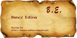 Bencz Edina névjegykártya