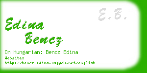 edina bencz business card